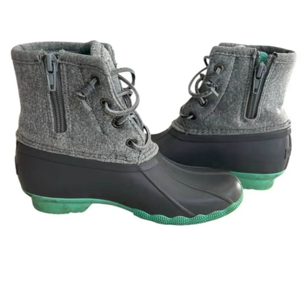 Sperry Duck Boots Saltwater Gray and Teal Size 13M
